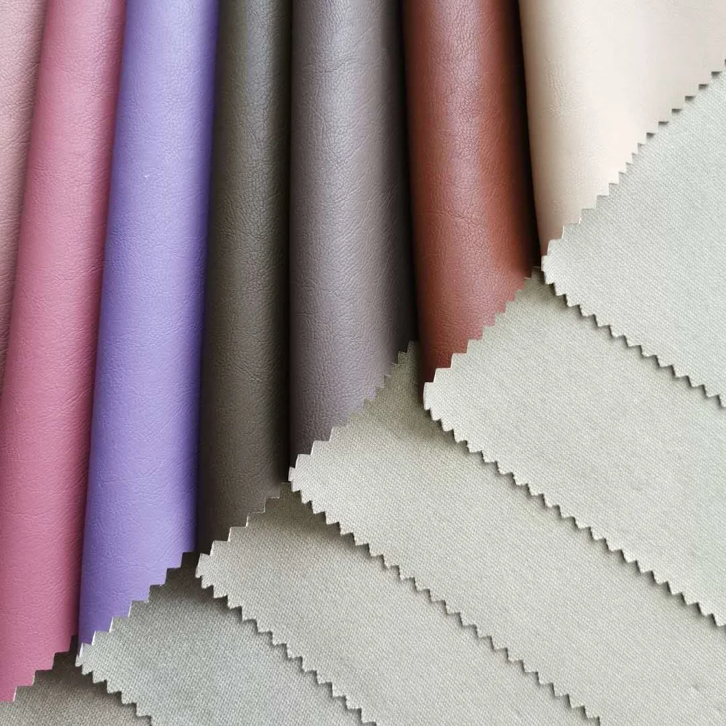 High Quality Synthetic PU Leather with Viscose Backing Fabric for Garment